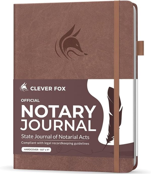 clever fox notary journal log book – notary public journal of notarial acts – supplies for notaries – 612 record entries, numbered pages, hardcover, 8.5x11″ (dark teal)