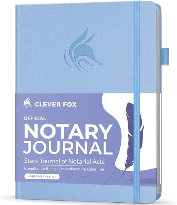 clever fox notary journal log book – notary public journal of notarial acts – supplies for notaries – 612 record entries, numbered pages, hardcover, 8.5x11″ (dark teal)