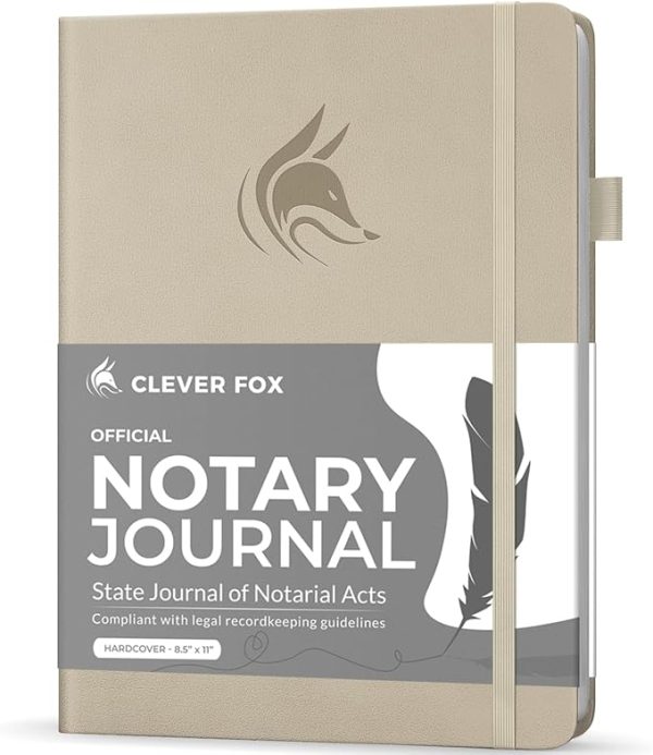 clever fox notary journal log book – notary public journal of notarial acts – supplies for notaries – 612 record entries, numbered pages, hardcover, 8.5x11″ (dark teal)