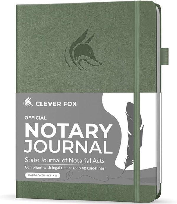clever fox notary journal log book – notary public journal of notarial acts – supplies for notaries – 612 record entries, numbered pages, hardcover, 8.5x11″ (dark teal)