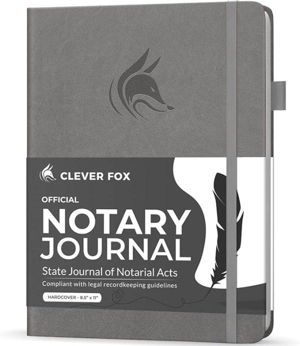 clever fox notary journal log book – notary public journal of notarial acts – supplies for notaries – 612 record entries, numbered pages, hardcover, 8.5x11″ (dark teal)