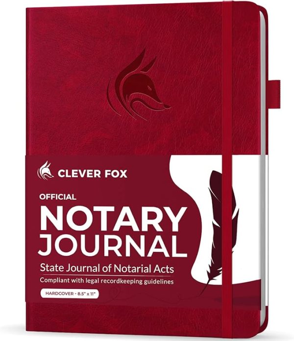 clever fox notary journal log book – notary public journal of notarial acts – supplies for notaries – 612 record entries, numbered pages, hardcover, 8.5x11″ (dark teal)