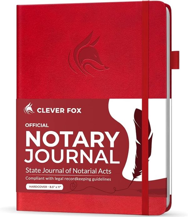 clever fox notary journal log book – notary public journal of notarial acts – supplies for notaries – 612 record entries, numbered pages, hardcover, 8.5x11″ (dark teal)