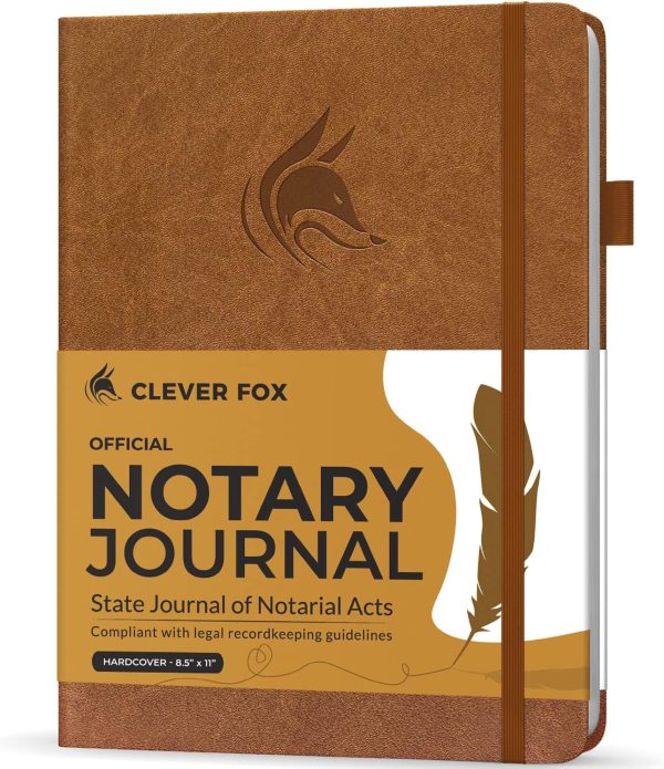 clever fox notary journal log book – notary public journal of notarial acts – supplies for notaries – 612 record entries, numbered pages, hardcover, 8.5x11″ (dark teal)